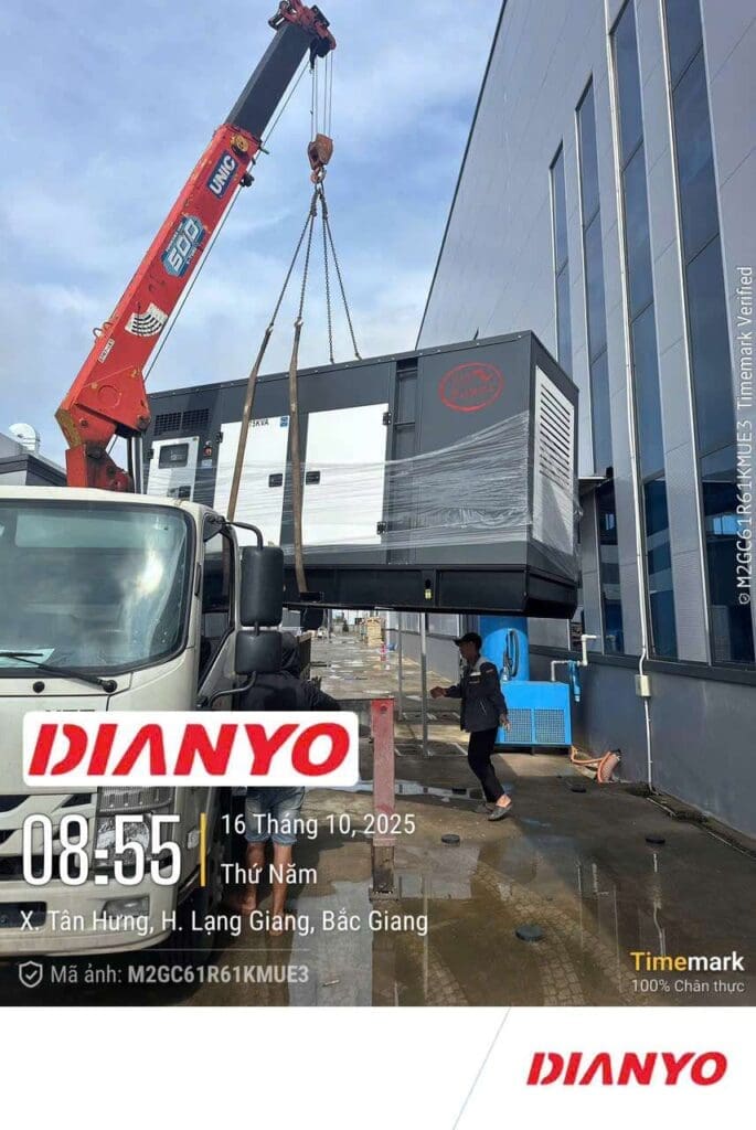 Lắp đặt Dự án máy phát điện Dianyo 375 kVA tại Bắc Giang